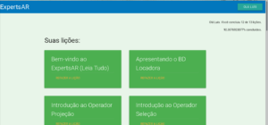 Captura de tela da homepage do site ExpertsAR